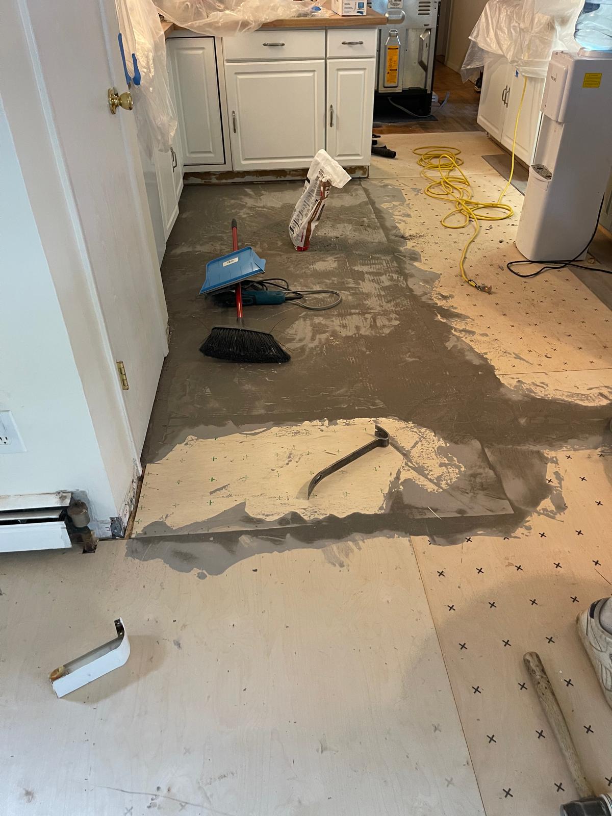 Cement floor leveling
