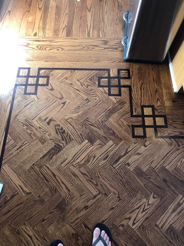 Herringbone hardwood floor