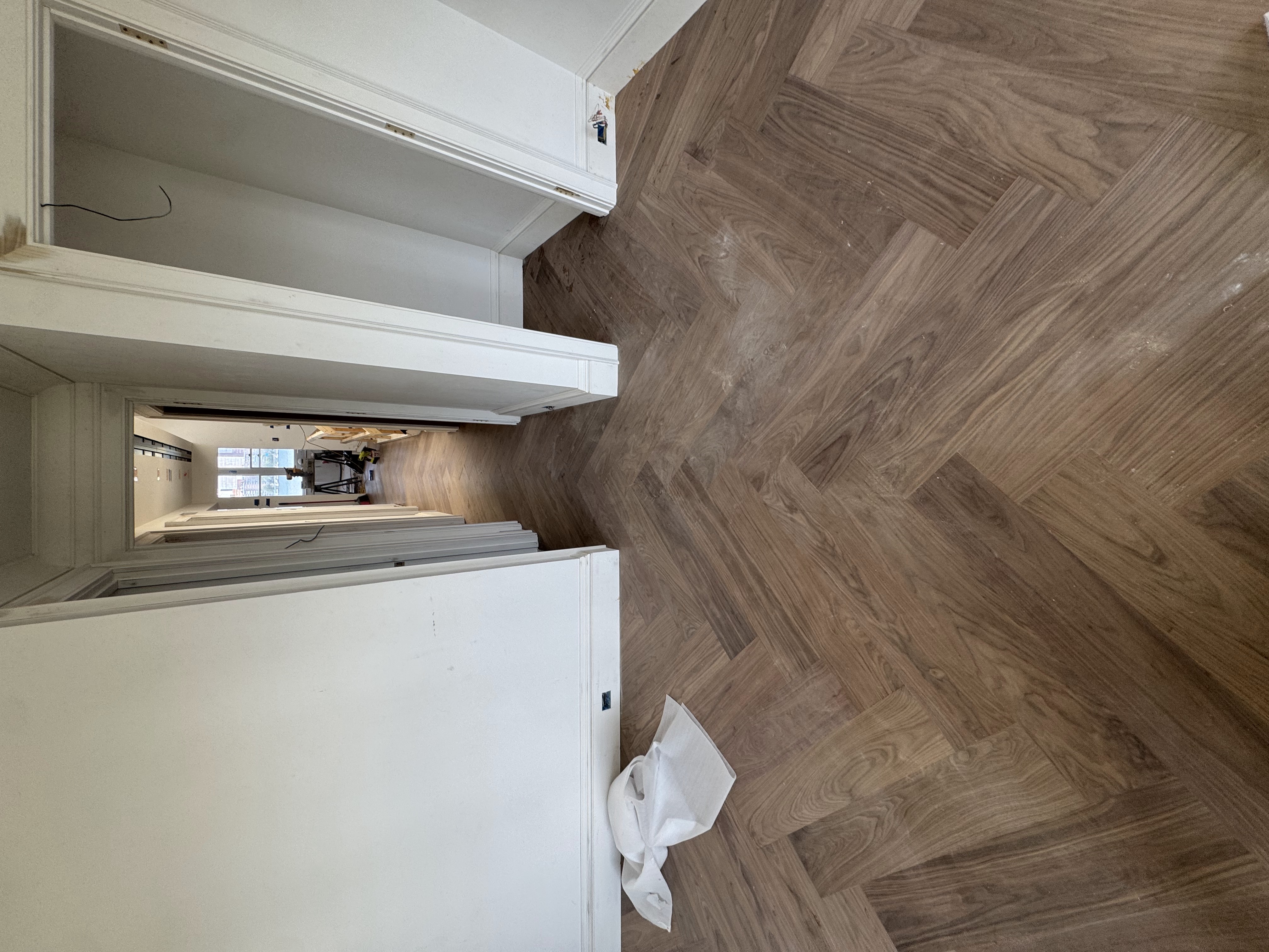Maple herringbone hardwood floor installation Connecticut