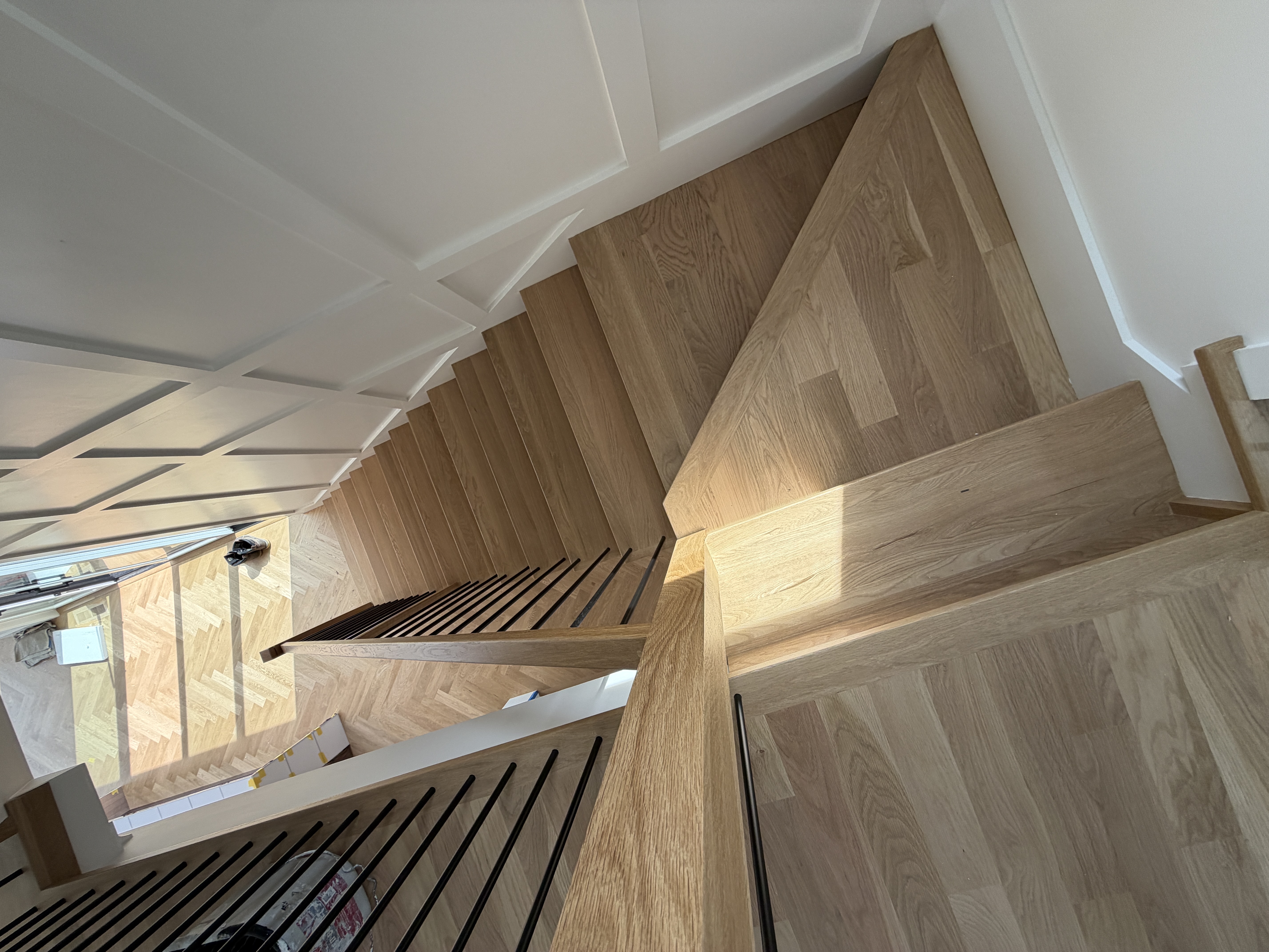 Herringbone Staircase — Full Refinish
